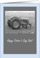 Happy Father’s Day Dad Vintage Tractor Countryside Gray and Blue card
