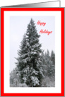 Happy Holidays Snow In Evergreen Trees card