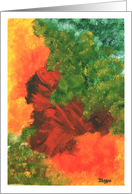 Autumn Equinox , Abstract Landscape Art Painting card