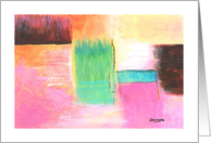 Dog Days, Abstract Land and Water, Landscape Art Painting card