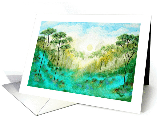 Serenity, Tall Skinny Trees, Flowers, Abstract Art... (668817)