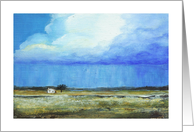 A Perfect Storm, Abstract Landscape Art Painting, Tiny House Rainstorm card