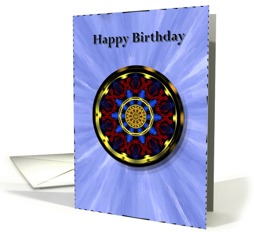 Happy Birthday abstract design card Circle card (373952)