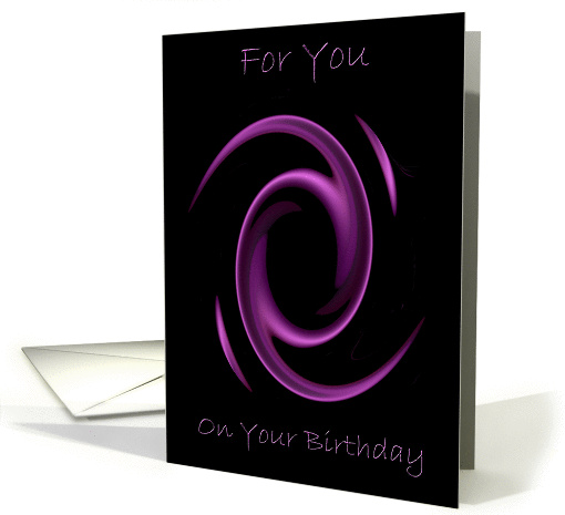Happy Birthday abstract design Purple Swirl card (374779)
