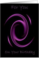 Happy Birthday abstract design Purple Swirl Card