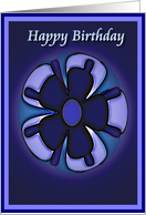 Blue Flower birthday card