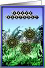 Happy Birthday Abstract sunflowers card