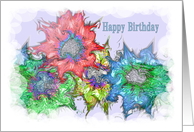 Happy Birthday Floral Design card