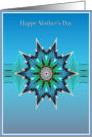 Blue Abstarct Flower Mother`s Day card