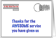 Thank you to my mail carrier card