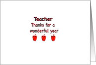 Teacher card