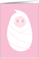 Baby Girl Roundhed Pink Welcome card