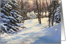 Winter White Christmas Sunset Snow and Shadows Holidays card