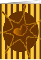 Heart Star vanilla chocolate stripes paper greeting card blank card