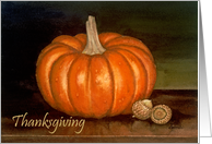 Thanksgiving pumpkin and acorn card