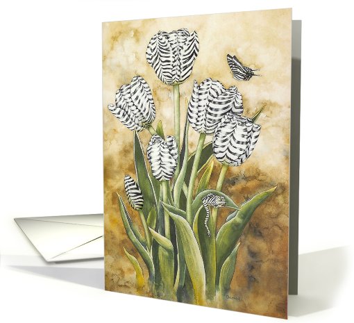 Zebra Tulips - friendship card (426253)