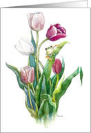 Frog & Tulips - Hello card