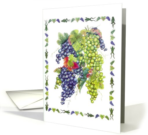 Frogs & Grapes - Autumn card (500653)