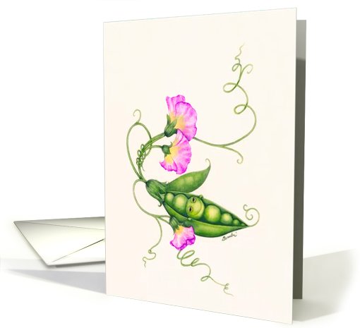 Pink Sweet Pea card (579833)