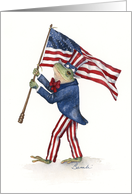 Fourth of July Patriotic Frog card