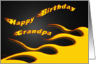 Racing Flame Birthday Grandpa card