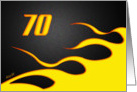 Racing Flame Birthday 70 card