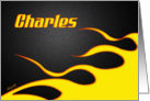 Racing Flame Birthday Charles card
