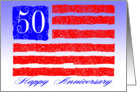 50th Anniversary US Flag card