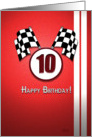 Red Racing Birthday: 10 card