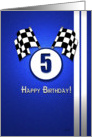 Blue Racing Birthday: 5 card