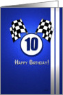 Blue Racing Birthday: 10 card