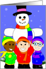 Rainbow Snowman: Gay Holiday card