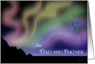 Rainbow Northern Lights: Dad and Partner Christmas card