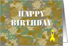 Happy Birthday : Military Yellow Ribbon card