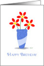 Happy Birthday : Three Red Flowers card