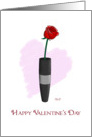 Happy Valentine’s Day: One Rose in a Vase card