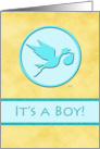 It’s A Boy: Blue Stork Silhouette card