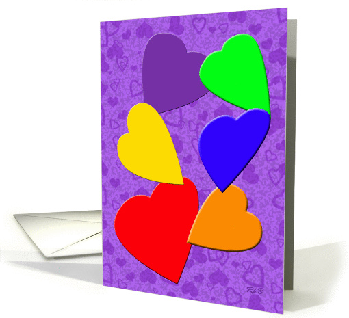 Rainbow Hearts: Gay Valentine's Day card (1040705)