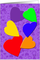 Rainbow Hearts: Gay Valentine’s Day card
