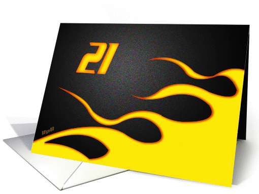 Racing Flame Birthday 21 card (1225762)