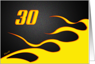 Racing Flame Birthday 30 card
