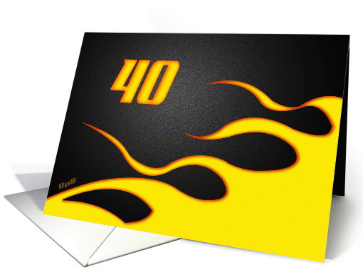 Racing Flame Birthday 40 card (1225774)
