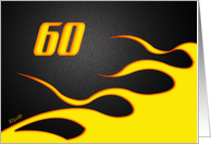 Racing Flame Birthday 60 card
