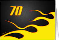 Racing Flame Birthday 70 card