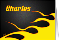 Racing Flame Birthday Charles card