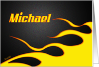 Racing Flames Michael card