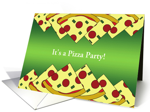 Pizza Party Invitation - custom front card (1398734)