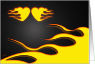 Valentine’s Day Racing Flames: Two Hearts card