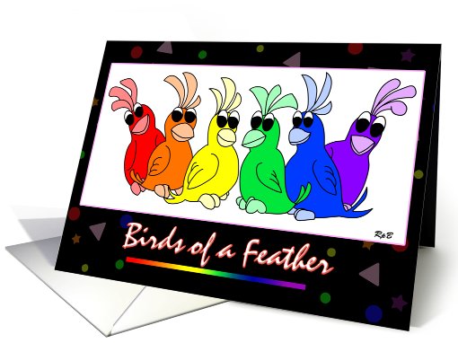 Rainbow Birds: Gay Birthday card (396899)