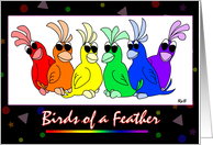 Rainbow Birds: Gay Birthday card